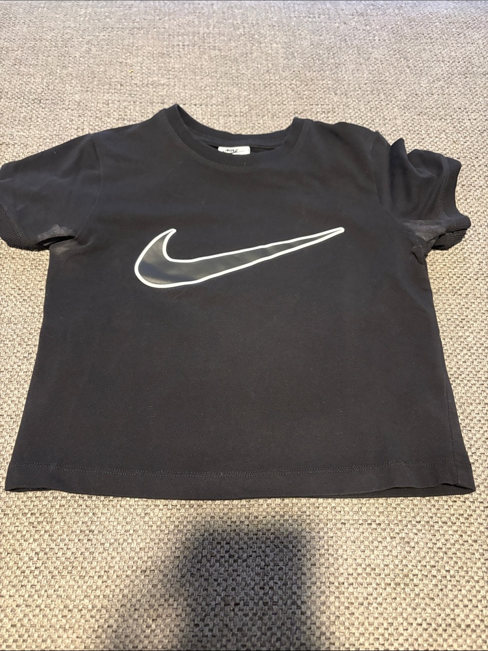 Nike Black Short-Sleeve Tee with White Swoosh